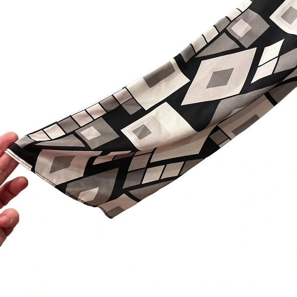 INC International Concepts Geometric Silk Charmeuse Tunic Beaded Placket 8 - Picture 3 of 8